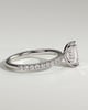 Gwyneth - Emerald Solitaire with Hidden Halo - 18k White Gold