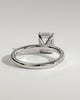 Gwyneth - Emerald Solitaire with Hidden Halo - 18k White Gold