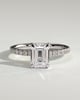 Gwyneth - Emerald Solitaire with Hidden Halo - 18k White Gold