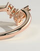 Harper - Pear Round Accent Stone with Curved Band Wedding Ring - 18k Rose Gold