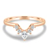 Harper   Accent Stones Curved Wedding Ring - 18k Rose Gold