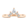 Harper   Accent Stones Curved Wedding Ring - 18k Rose Gold