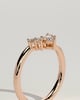 Harper - Pear Round Accent Stone with Curved Band Wedding Ring - 18k Rose Gold