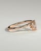 Harper - Pear Round Accent Stone with Curved Band Wedding Ring - 18k Rose Gold