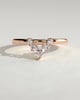 Harper - Pear Round Accent Stone with Curved Band Wedding Ring - 18k Rose Gold