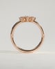Harper - Pear Round Accent Stone with Curved Band Wedding Ring - 18k Rose Gold