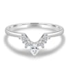 Harper   Accent Stones Curved Wedding Ring - 18k White Gold