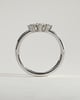 Harper - Pear Round Accent Stone with Curved Band Wedding Ring - 18k White Gold