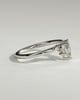 Harper - Pear Round Accent Stone with Curved Band Wedding Ring - 18k White Gold