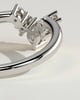 Harper - Pear Round Accent Stone with Curved Band Wedding Ring - 18k White Gold