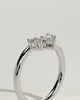 Harper - Pear Round Accent Stone with Curved Band Wedding Ring - 18k White Gold