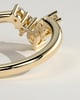 Harper - Pear Round Accent Stone with Curved Band Wedding Ring - 18k Yellow Gold