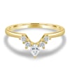 Harper   Accent Stones Curved Wedding Ring - 18k Yellow Gold
