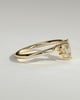 Harper - Pear Round Accent Stone with Curved Band Wedding Ring - 18k Yellow Gold