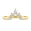 Harper   Accent Stones Curved Wedding Ring - 18k Yellow Gold