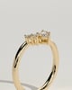 Harper - Pear Round Accent Stone with Curved Band Wedding Ring - 18k Yellow Gold