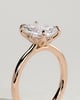 Harriet - Radiant Claw Solitaire with Petal Gallery, Accent Leaf Detail and Cathedral Setting Engagement Ring - 18k Rose Gold