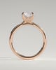 Harriet - Radiant Claw Solitaire with Petal Gallery, Accent Leaf Detail and Cathedral Setting Engagement Ring - 18k Rose Gold