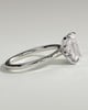 Harriet - Radiant Claw Solitaire with Petal Gallery, Accent Leaf Detail and Cathedral Setting Engagement Ring - 18k White Gold