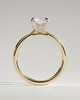 Harriet - Radiant Claw Solitaire with Petal Gallery, Accent Leaf Detail and Cathedral Setting Engagement Ring - 18k Yellow Gold / 18k White Gold