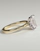 Harriet - Radiant Claw Solitaire with Petal Gallery, Accent Leaf Detail and Cathedral Setting Engagement Ring - 18k Yellow Gold / 18k White Gold