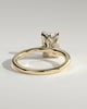 Harriet - Radiant Claw Solitaire with Petal Gallery, Accent Leaf Detail and Cathedral Setting Engagement Ring - 18k Yellow Gold