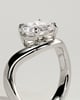 Hayley - Oval Solitaire with Twist Band - 18k White Gold