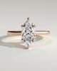 Heather - Marquise Claw Solitaire with Hidden Halo, Tapered Band and Cathedral High Setting Engagement Ring - 18k Rose Gold