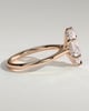 Heather - Marquise Claw Solitaire with Hidden Halo, Tapered Band and Cathedral High Setting Engagement Ring - 18k Rose Gold