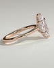 Heather - Marquise Claw Solitaire with Hidden Halo, Tapered Band and Cathedral High Setting Engagement Ring - 18k Rose Gold