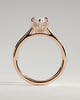 Heather - Marquise Claw Solitaire with Hidden Halo, Tapered Band and Cathedral High Setting Engagement Ring - 18k Rose Gold