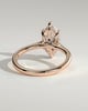 Heather - Marquise Claw Solitaire with Hidden Halo, Tapered Band and Cathedral High Setting Engagement Ring - 18k Rose Gold