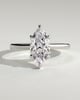 Heather - Marquise Claw Solitaire with Hidden Halo, Tapered Band and Cathedral High Setting Engagement Ring - 18k White Gold