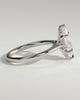 Heather - Marquise Claw Solitaire with Hidden Halo, Tapered Band and Cathedral High Setting Engagement Ring - 18k White Gold
