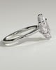 Heather - Marquise Claw Solitaire with Hidden Halo, Tapered Band and Cathedral High Setting Engagement Ring - 18k White Gold
