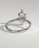 Heather - Marquise Claw Solitaire with Hidden Halo, Tapered Band and Cathedral High Setting Engagement Ring - 18k White Gold