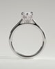 Heather - Marquise Claw Solitaire with Hidden Halo, Tapered Band and Cathedral High Setting Engagement Ring - 18k White Gold