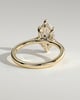 Heather - Marquise Claw Solitaire with Hidden Halo, Tapered Band and Cathedral High Setting Engagement Ring - 18k Yellow Gold