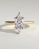 Heather - Marquise Claw Solitaire with Hidden Halo, Tapered Band and Cathedral High Setting Engagement Ring - 18k Yellow Gold