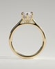 Heather - Marquise Claw Solitaire with Hidden Halo, Tapered Band and Cathedral High Setting Engagement Ring - 18k Yellow Gold