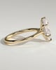 Heather - Marquise Claw Solitaire with Hidden Halo, Tapered Band and Cathedral High Setting Engagement Ring - 18k Yellow Gold