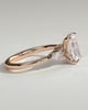 Heidi - Radiant Claw Solitaire with Pear Accents and Round Shoulder Stones Engagement Ring - 18k Rose Gold High Setting