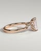 Heidi - Radiant Claw Solitaire with Pear Accents and Round Shoulder Stones Engagement Ring - 18k Rose Gold High Setting
