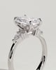Heidi - Radiant Claw Solitaire with Pear Accents and Round Shoulder Stones Engagement Ring - 18k White Gold High Setting
