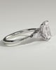 Heidi - Radiant Claw Solitaire with Pear Accents and Round Shoulder Stones Engagement Ring - 18k White Gold High Setting