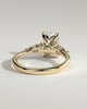 Heidi - Radiant Claw Solitaire with Pear Accents and Round Shoulder Stones Engagement Ring - 18k Yellow Gold High Setting