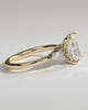 Heidi - Radiant Claw Solitaire with Pear Accents and Round Shoulder Stones Engagement Ring - 18k Yellow Gold High Setting