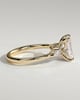 Heidi - Radiant Claw Solitaire with Pear Accents and Round Shoulder Stones Engagement Ring - 18k Yellow Gold High Setting