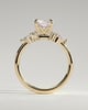 Heidi - Radiant Claw Solitaire with Pear Accents and Round Shoulder Stones Engagement Ring - 18k Yellow Gold High Setting