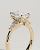 Heidi - Radiant Claw Solitaire with Pear Accents and Round Shoulder Stones Engagement Ring - 18k Yellow Gold High Setting